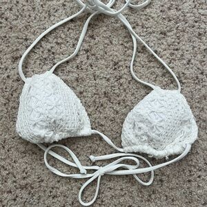 L-space White Crochet Bikini Top brand new!!
